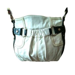 🌼 TIGNANELLO White and Black Leather Hobo Purse